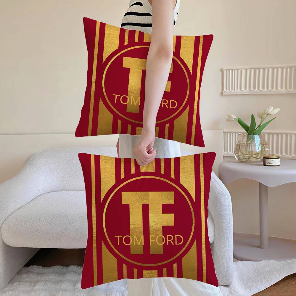 Luxury T-Tom F-Ford Pillow Case Anti-dustmite Pillowcase Invisible Zipper Silky Sofa Cushion Cover