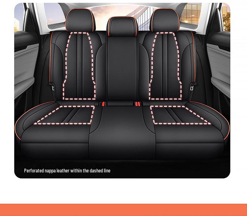 Boyue L Vollbezug Atmungsaktives Perforiertes Leder Autositzbezug für Alle Jahreszeiten