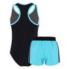 Girls One Piece Swimsuit Set Sleeveless Racer Back Design Matching Boyshorts Beach Swimwear Outfit