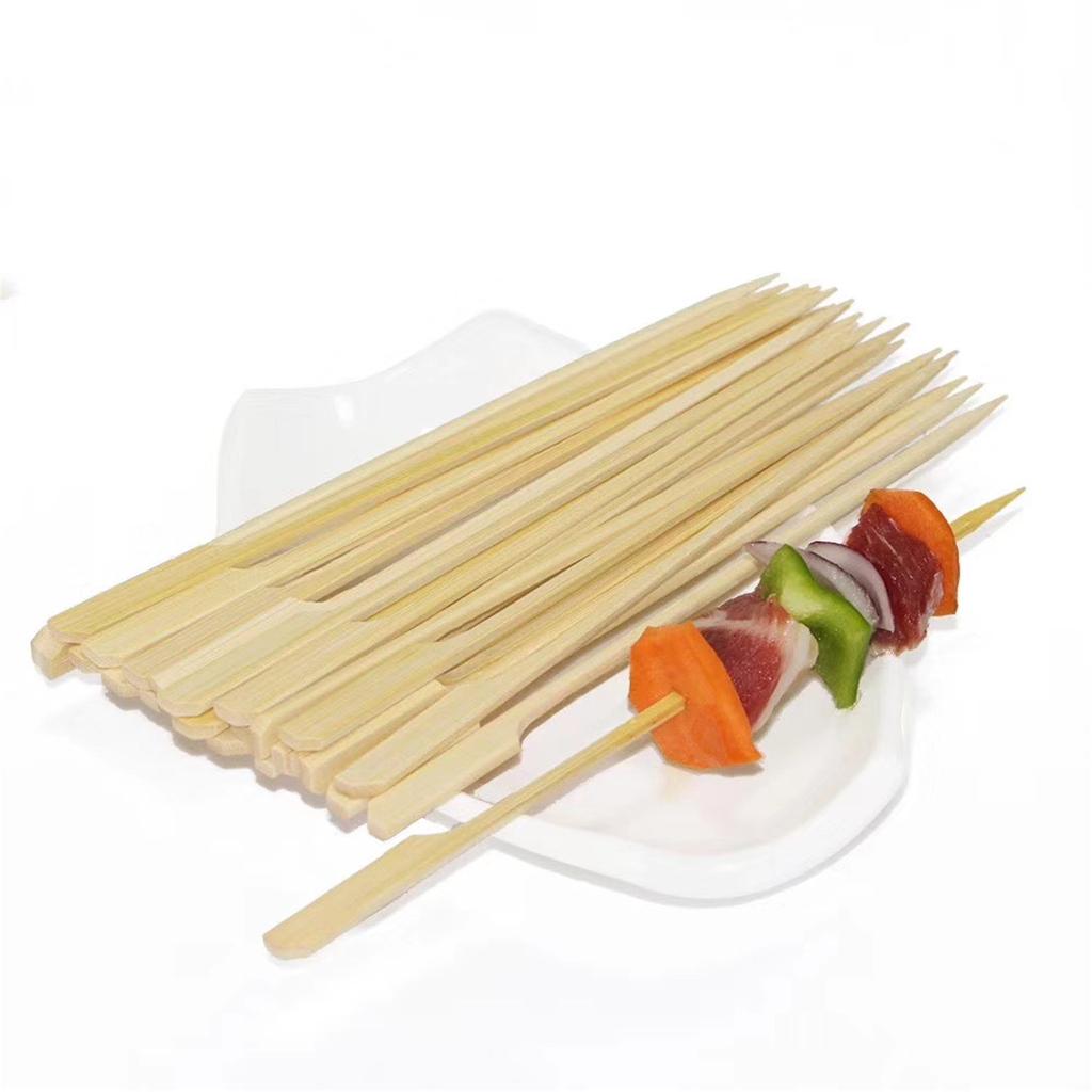 100PCS Food Skewers Grilling Fork Versatile Skewers Wood Material Meat Skewers Fruit Fork Suitable for Grilling and BBQ