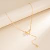 Ingemark Vintage Simple Beads Long Pendant Chokers Necklace for Women Trendy Sexy Gold Color Metal Chain Party New Jewelry Gifts