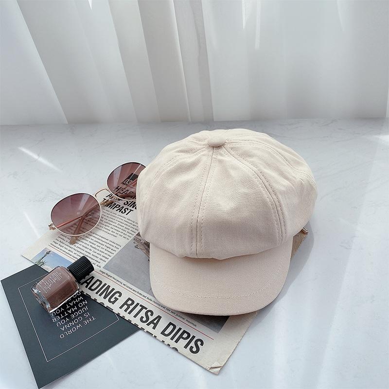 Herbst und Winter schwarze achteckige Mütze Damen hoher Wert Baskenmütze kleines Gesicht großer Kopfumfang Schiebermütze