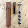 Holzbearbeitungs-Handbohrer, Multifunktionaler Outdoor-Survival-Bohrer mit PU-Abdeckung, Handgedrehter Bohrer