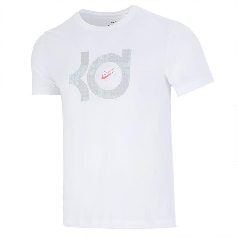 Nike Dri-FIT KD Logo Geometry Pattern Printing Solid Color Short Sleeve White Men s DQ1876-100 XL