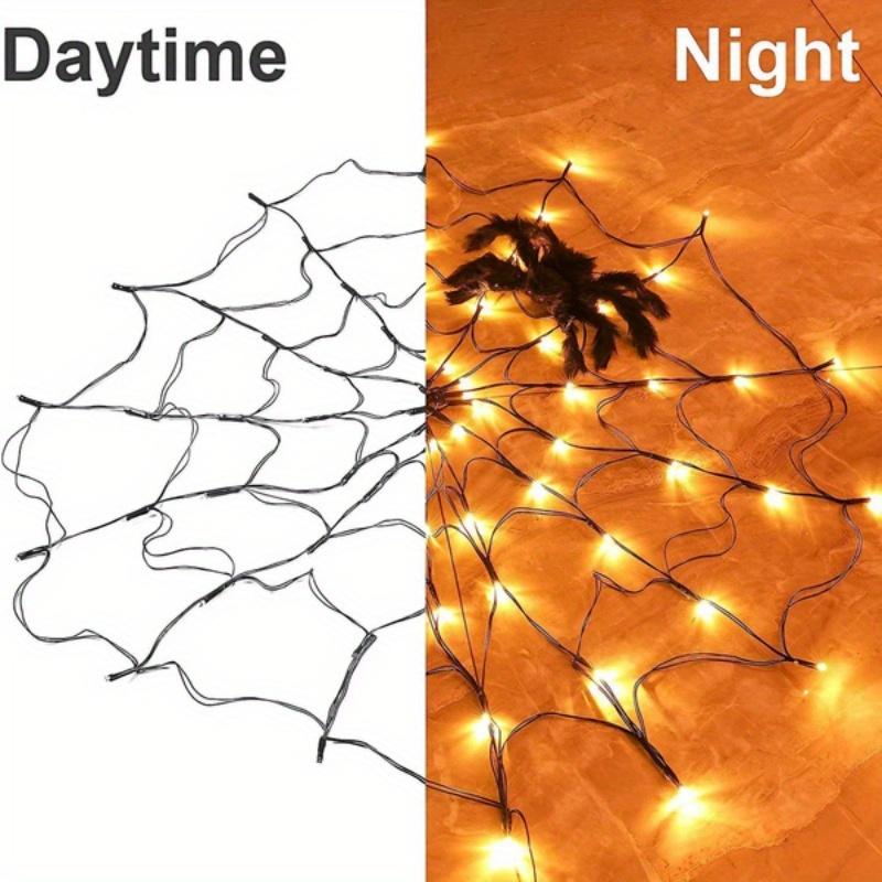 1pcs Spider Web Lights Purple Web Lights with Remote Control,Spider Web Decoration for Home Garden Indoor Outdoor Scary Theme