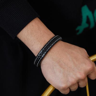 Simple Stainless Steel Magnetic Buckle Leather Bracelet Casual Versatile Men Women Adjustable Wristband Fashion Jewelry Gift for Him Her