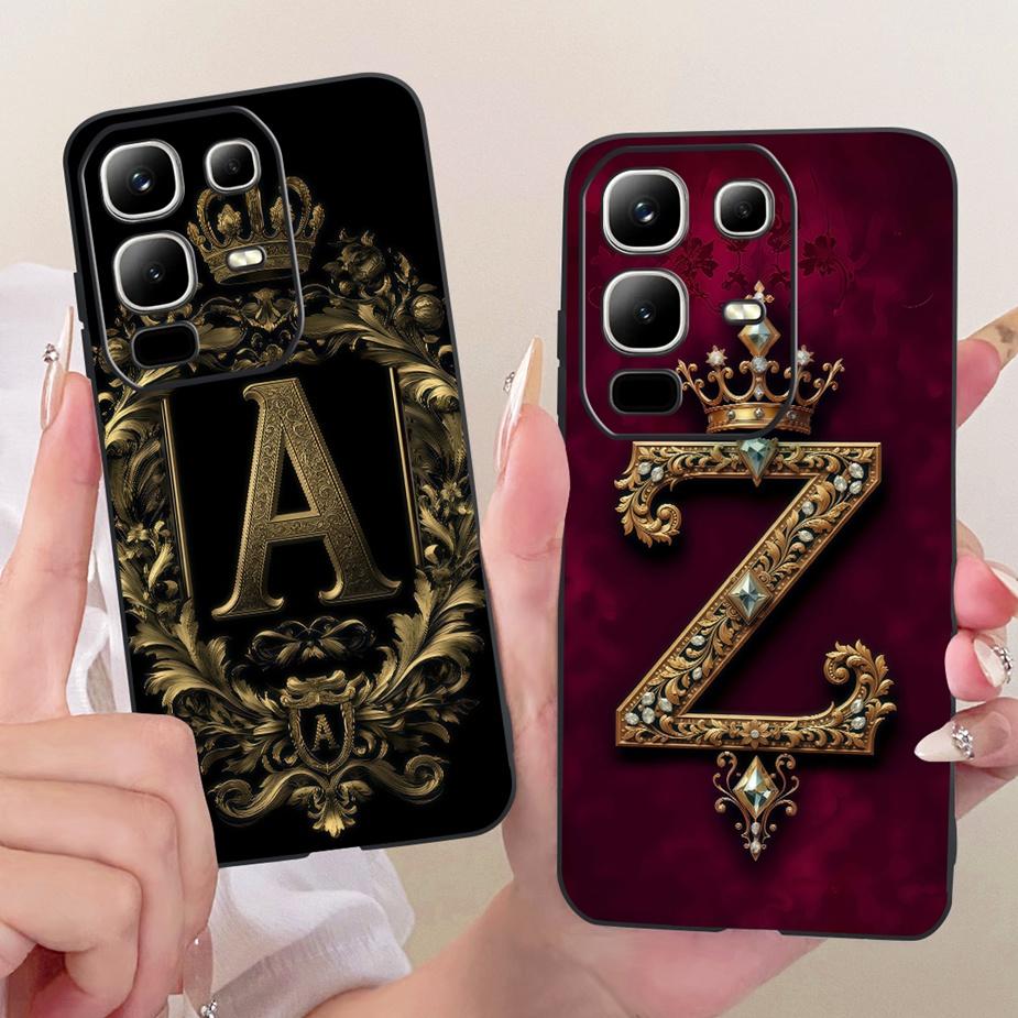 Für Infinix Note 50X 5G Hülle X6857B Luxus Krone Buchstaben Abdeckung Weiche Silikon Handyhülle Für Infinix Note 50X Note50X Fundas Taschen