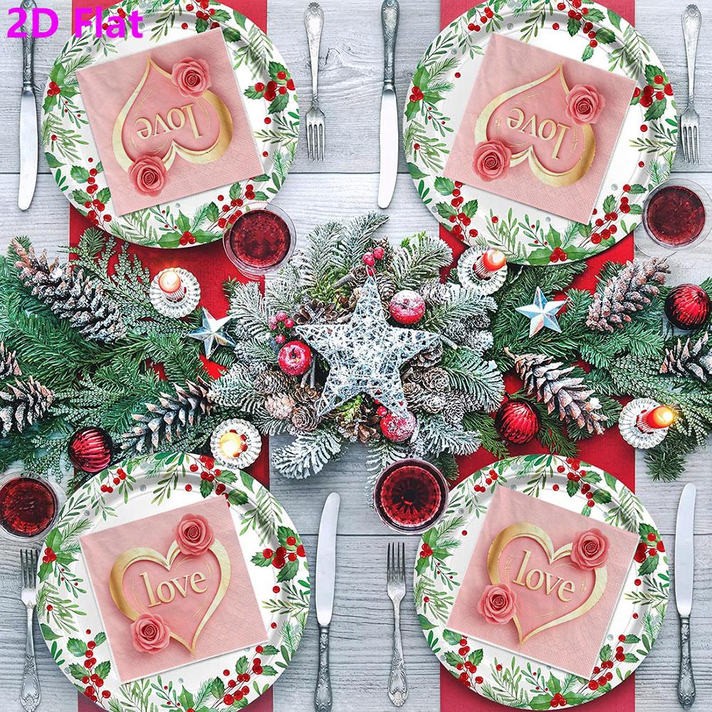 20pcs Disposable Napkins with Love Pattern Print for Wedding,Parties,and Daily Use for Thanksgiving Fall Christmas Table Decoration