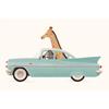 Animals On Cars Cartoon Posters Elephant Giraffe Raccoon Canvas Printing Wall Art Picture for Nursery Living Room Home Deco Gift