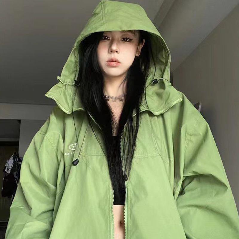 Men Women Hoodie Hooded Baseball Jacket Long Sleeves Loose Casual
