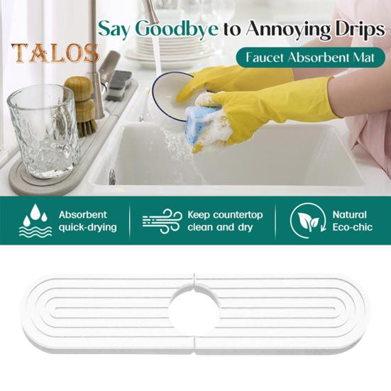 Podložka pod baterii Ochrana proti stříkající vodě na dřez Rychleschnoucí podložka pod kuchyňskou baterii Odvodňovací podložka Vodoabsorpční kamenný tác na koupelnovou desku