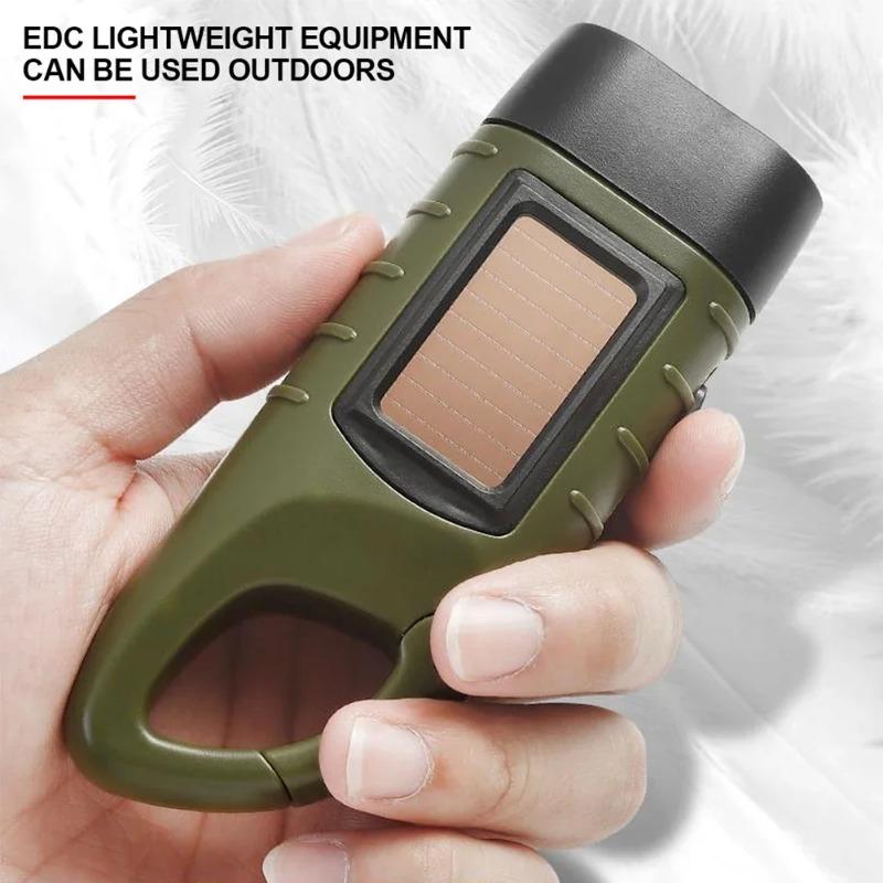 Portable Solar Hand Crank Dynamo LED Flashlight, Multifunction Outdoor Torch Lantern for Riding Camping Hiking Emergency Long‑Range Lighting Backup