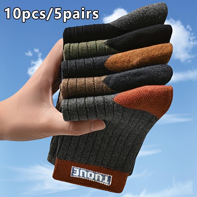 10 paia/5 paia Calzini Invernali Caldi Ispessiti da Uomo - Lavorazione a Maglia Peluche, Tutte le Stagioni - Calzini a Compressione Ammortizzati - Calzini Termici Resistenti da Uomo
