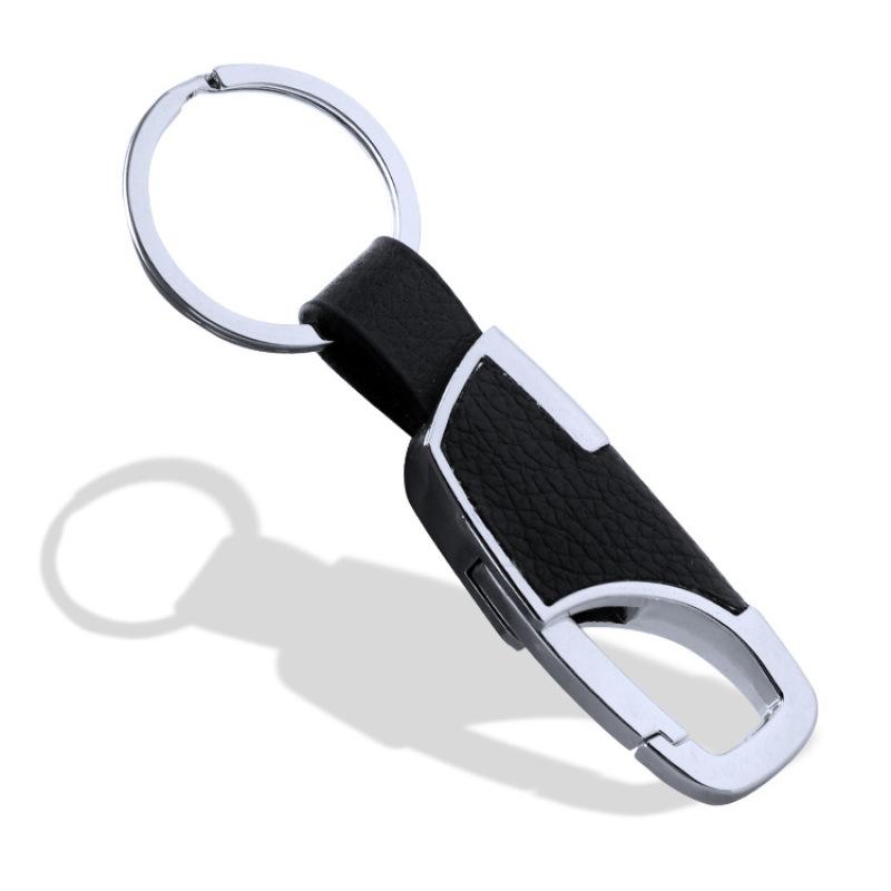 Leather+ Metal Man Car Key Chain Key Ring