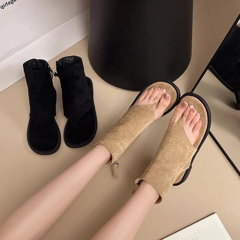Roman Sandals Fashion Womens Shoes 2025 Summer Heels Flip Flops Platform All-Match Gladiator Luxury Girls Corrective New