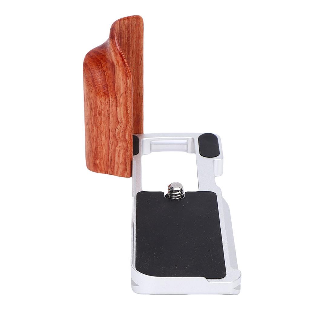 L Bracket Fit for V1 Cameras Aluminum Quick Release Plate L Shape Handgrip with Wood Grip 1Celsius4 Inch Threaded Hole Support for Arca Trip