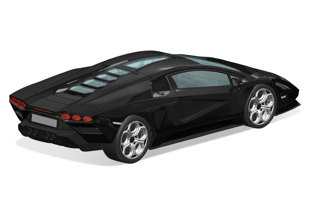 Aoshima Bunka Kyozai The Snap Kit Series Lamborghini Countach LPI Black Plastic Model 1/32 800-4 Pre-Colored 19-D