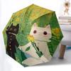 1pc Cat Wedding Automatic Open/Close Umbrella Compact Folding Umbrella, All-Season Portable Umbrella for Women/Men F1124007