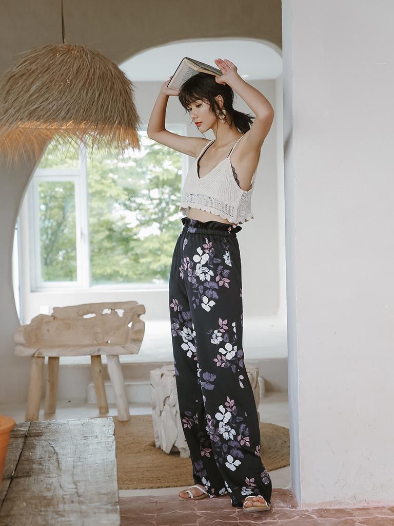 Laengsseon Flower Wide Pants