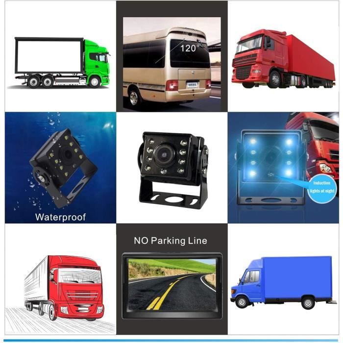 Caméra de recul étanche avec vision nocturne 8 LED - Marque HUACANG