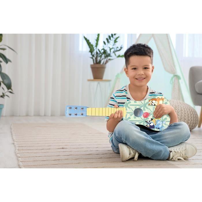 Lexibook, Bluey, Ma première Guitare pour Enfant, 6 Cordes en Nylon, 53 cm, Guide Inclus, Dès 3 ans