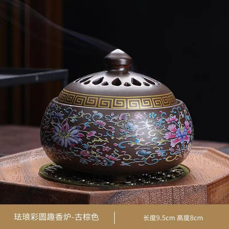 Enamel Backflow Incense Burner 2025 Ceramics 4 Hours Coil Incense Base Implies Beauty for Home Decor Ornaments
