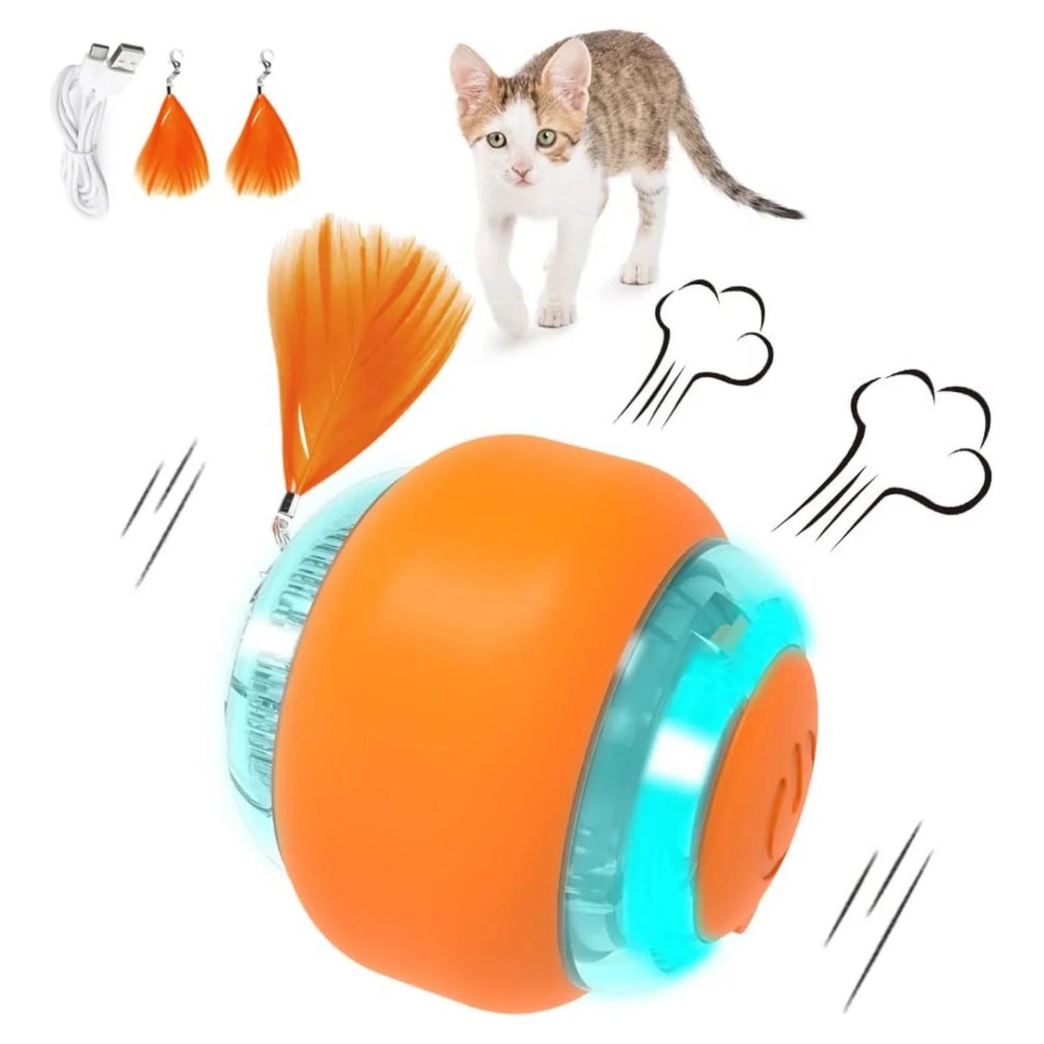 

Cat Interactive Ball Toys Automatic Rolling Ball Rechargeable Smart Pet Electric Toy Dog Training for Exercise Entertainment жёлтый