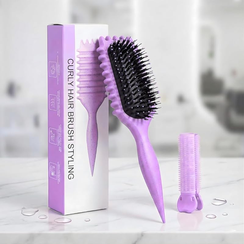 Bewelio- Curl Defining Brush for Wet Curly Hair, Curly Hair Brush (Pink) фиолетовый