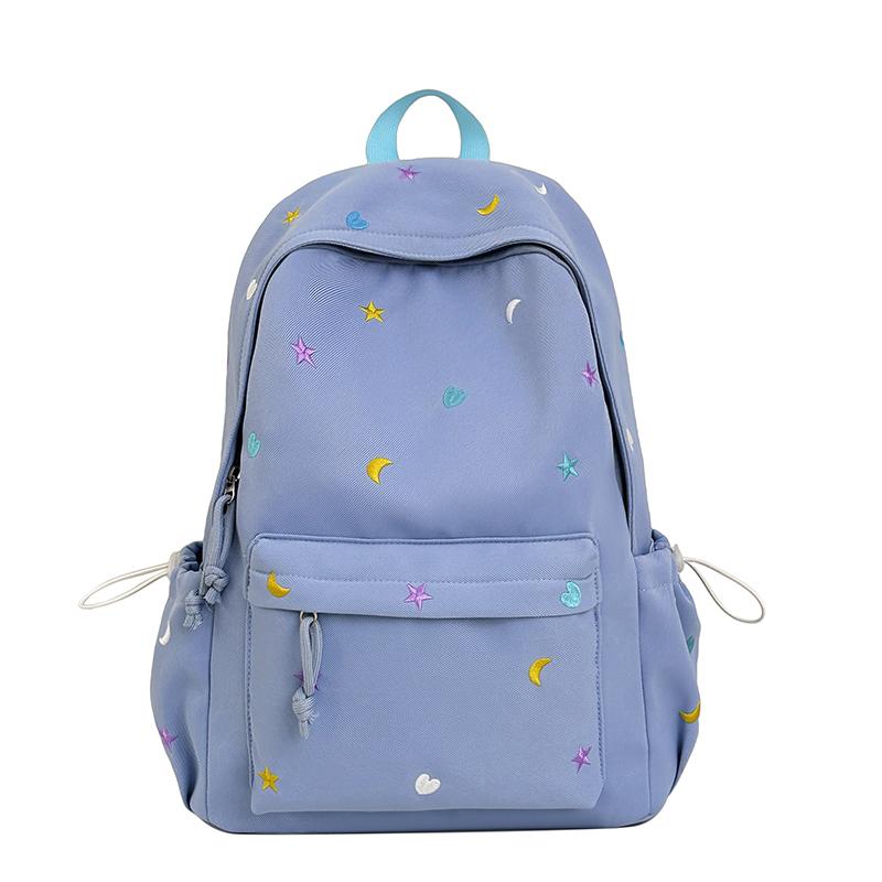 Large Capacity Student Schoolbag Women's Embroidered Computer Backpack Lightweight Backpack