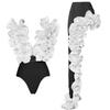 2024 European & American Black & White Deep V Slimming Lace Swimsuit