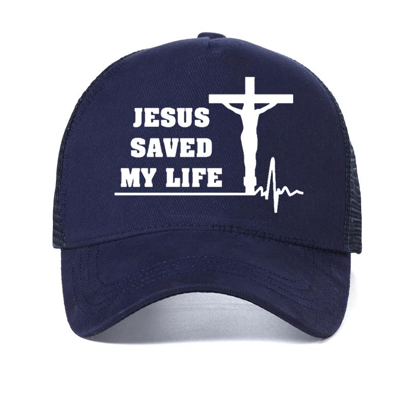 

Jesus Saved My Life Hat Christian Baseball Cap Faddish Unisex Casual Adjustable summer Mesh Breathable hats Cotton Dad Hat Adjustable