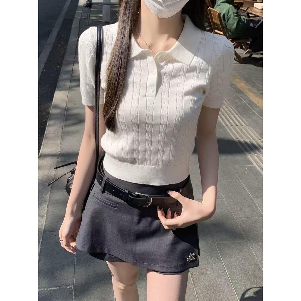 High-Quality Slim Fit Polo Knitwear - Stylish Summer Short Sleeve