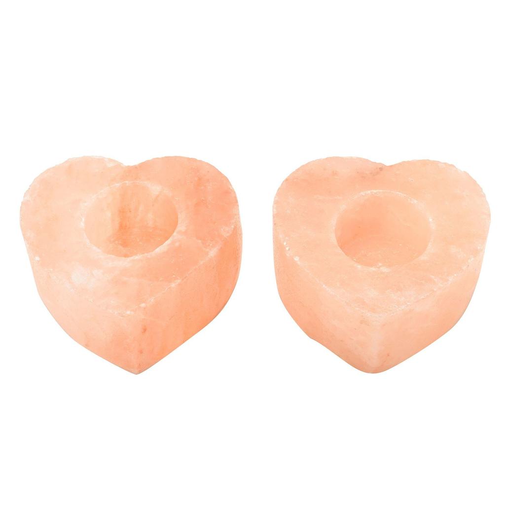 Himalayan Salt Heart Tea Light Holder (Pack of 2)