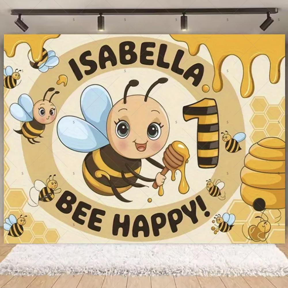 Cartoon Little Bee Theme Background Kids Birthday Party Decoration Honey Sunflowers Daisy Backdrop Newborn Baby Shower Supplies