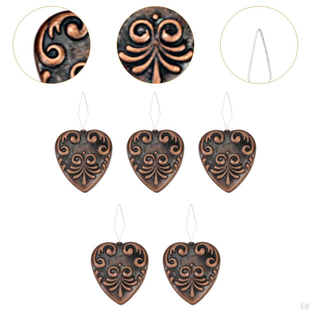 5 Pieces Craft Needle Threader Set Sewing Accessories Metal Heart Shape Organizer Holders