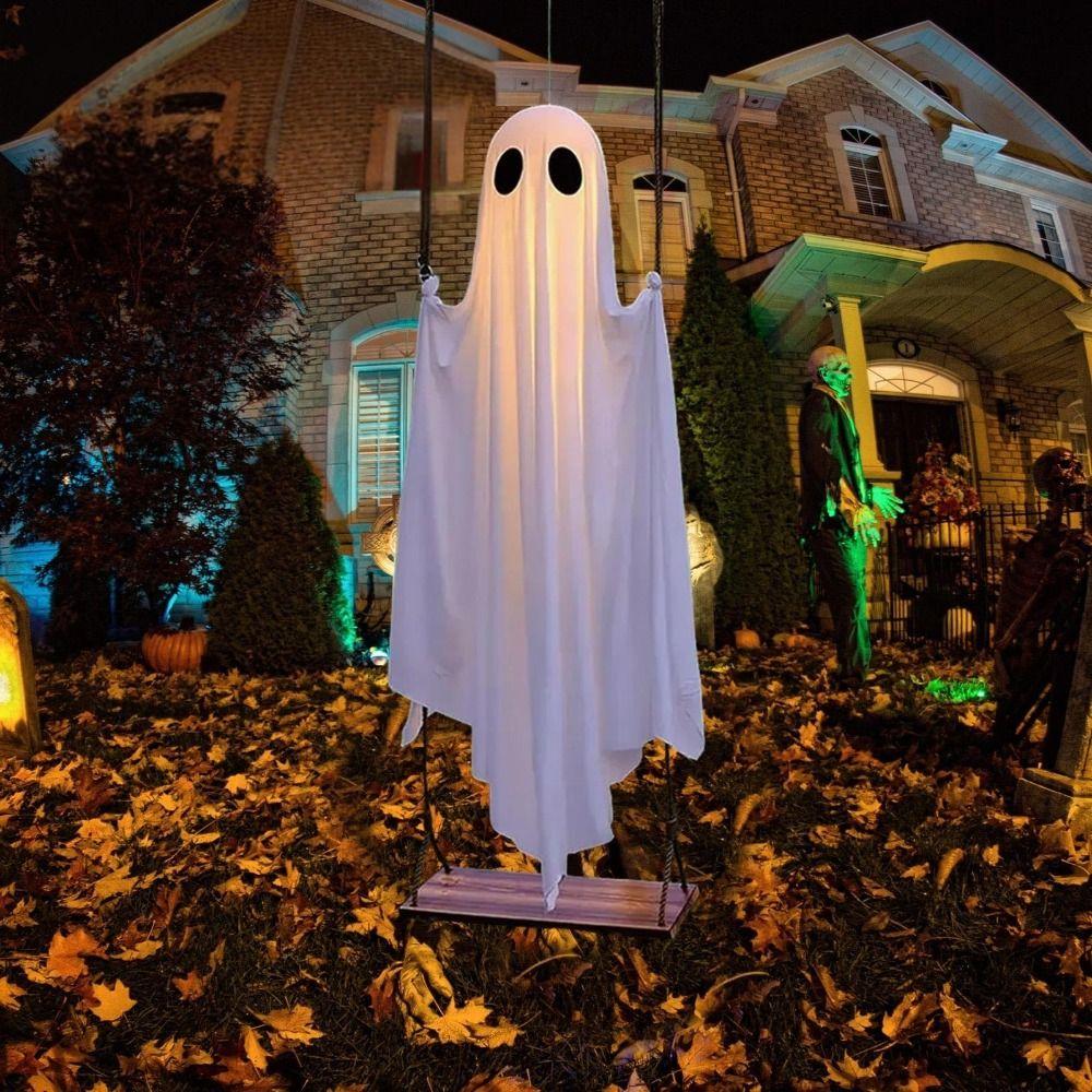 Adjustable Height Spooky Ghosts Swing 5.9FT Large Hanging Swing Ghost Decor  Halloween Supplies