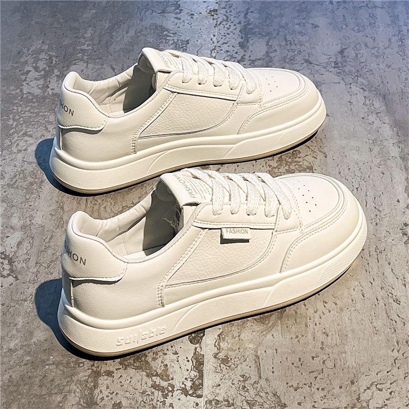 

Женские универсальные белые парусиновые кроссовки - плоская толстая подошва, модная повседневная обувь на весну/осень Size 35 грязно-белый