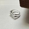 Korean Dongdaemun Multi-layer Hollow Twill Open Square Ring