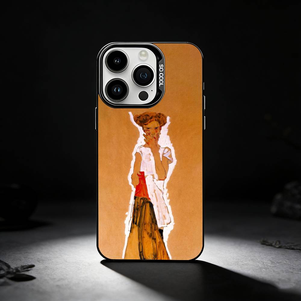 

E-Egon S-Schiele Phone Case For iPhone 17,16,15,14,13,12,11 Plus,Pro Max,XS,Colored silver phone case iPhoneXSMAX