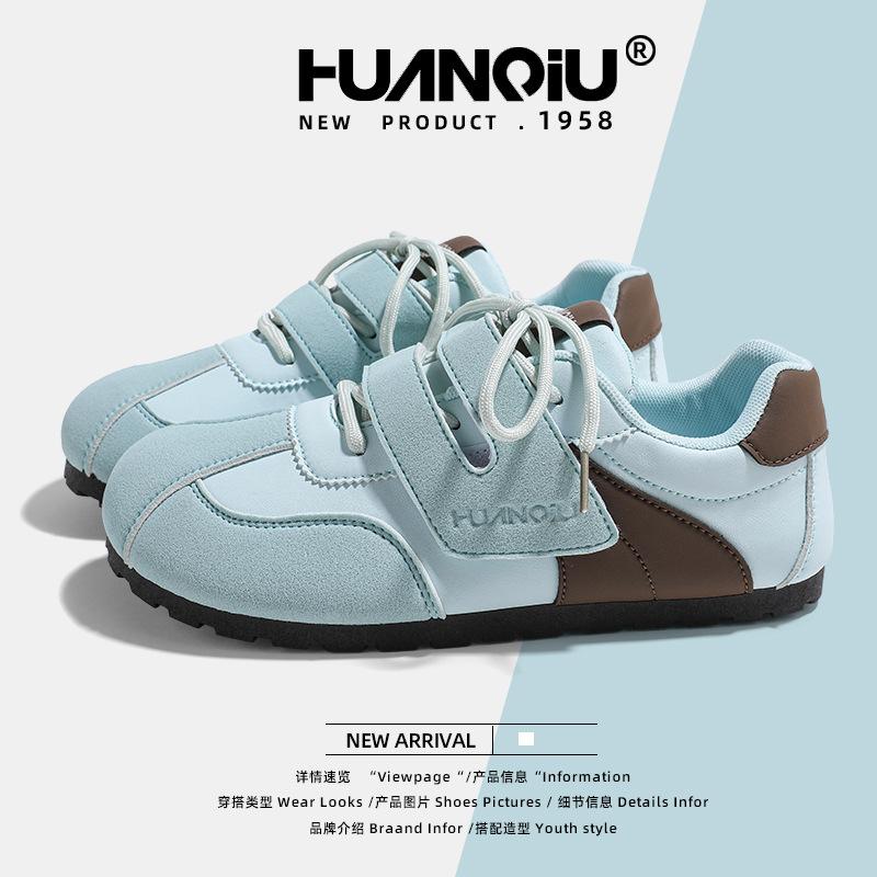 Global German Training Shoes Women's Spring KMXFX8093 New Flat Bottom Women's Versatile Niche Velcro Sports Board Shoes Women
