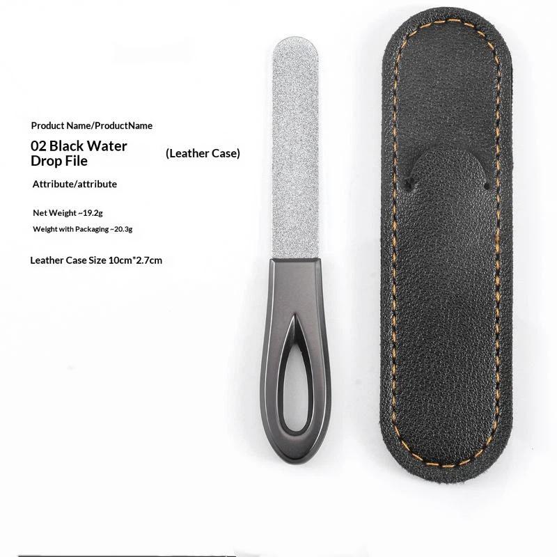 Stainless Steel Diamond Grit Nail File Hypoallergenic Durable Manicure Tool for Natural Acrylic Gel Nails Grooming