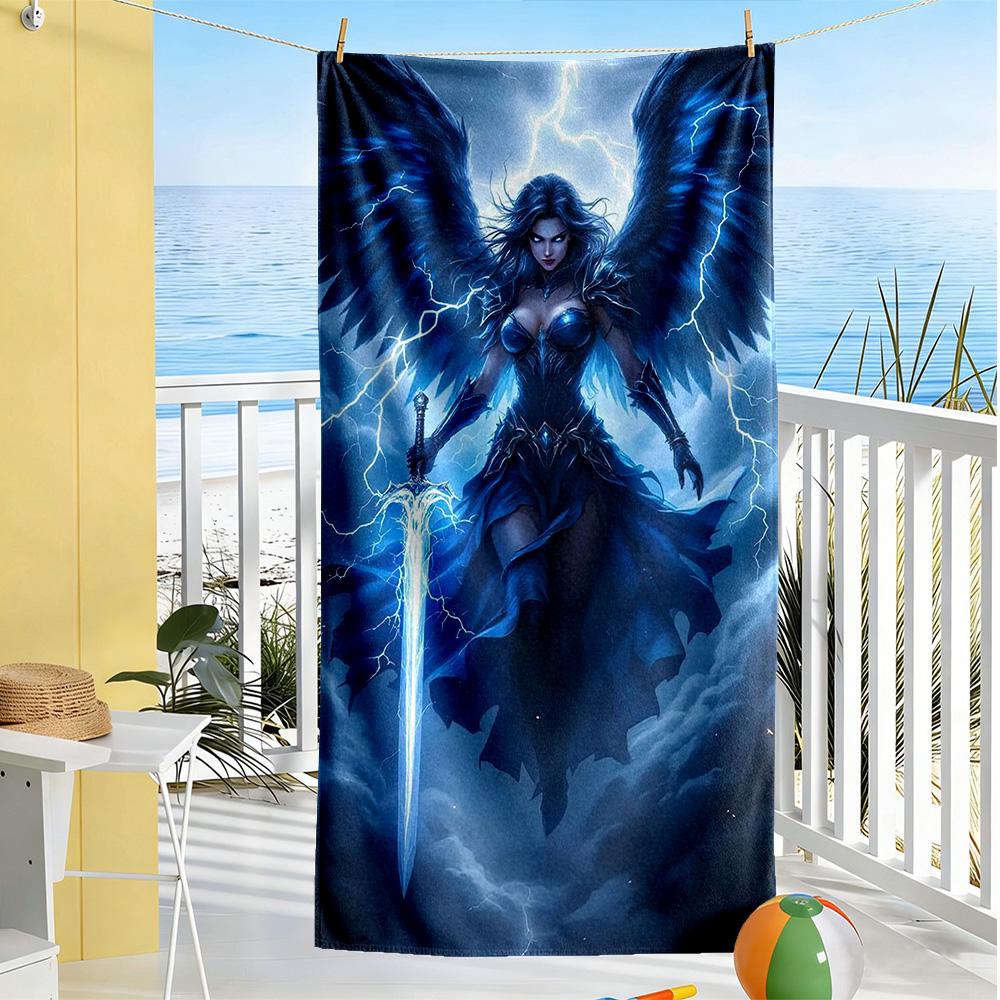 Gothic Style Beach Towel Quick-Dry Soft Microfiber Comfortable Lightweight Suitable for Swimming, Gym, Camping, Yoga Vacation
