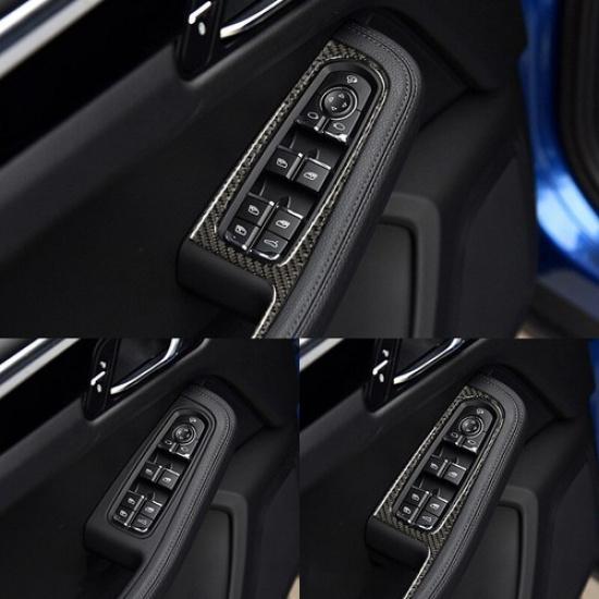 Carbon Fiber Window Switch Button Panel Frame Cover Trim For Porsche Macan 14-21