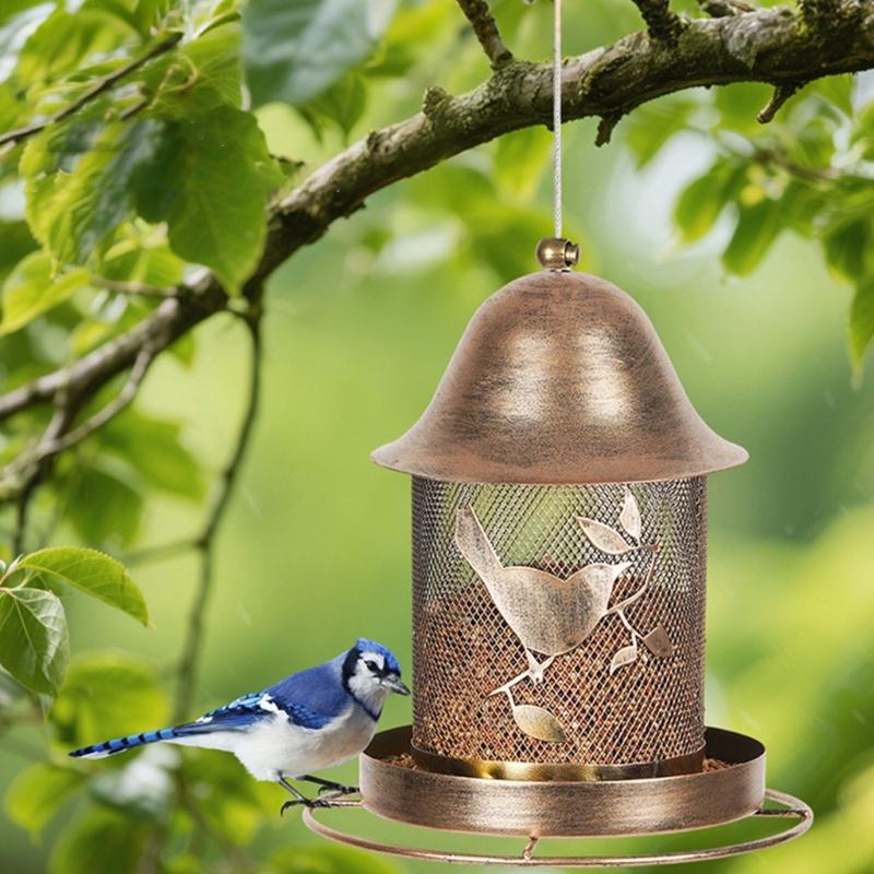 Durability Metal Bird Feeders Squirrels Proof Outdoor Large Capacity Easyly To Clean Weather Resistant For Wild Birds