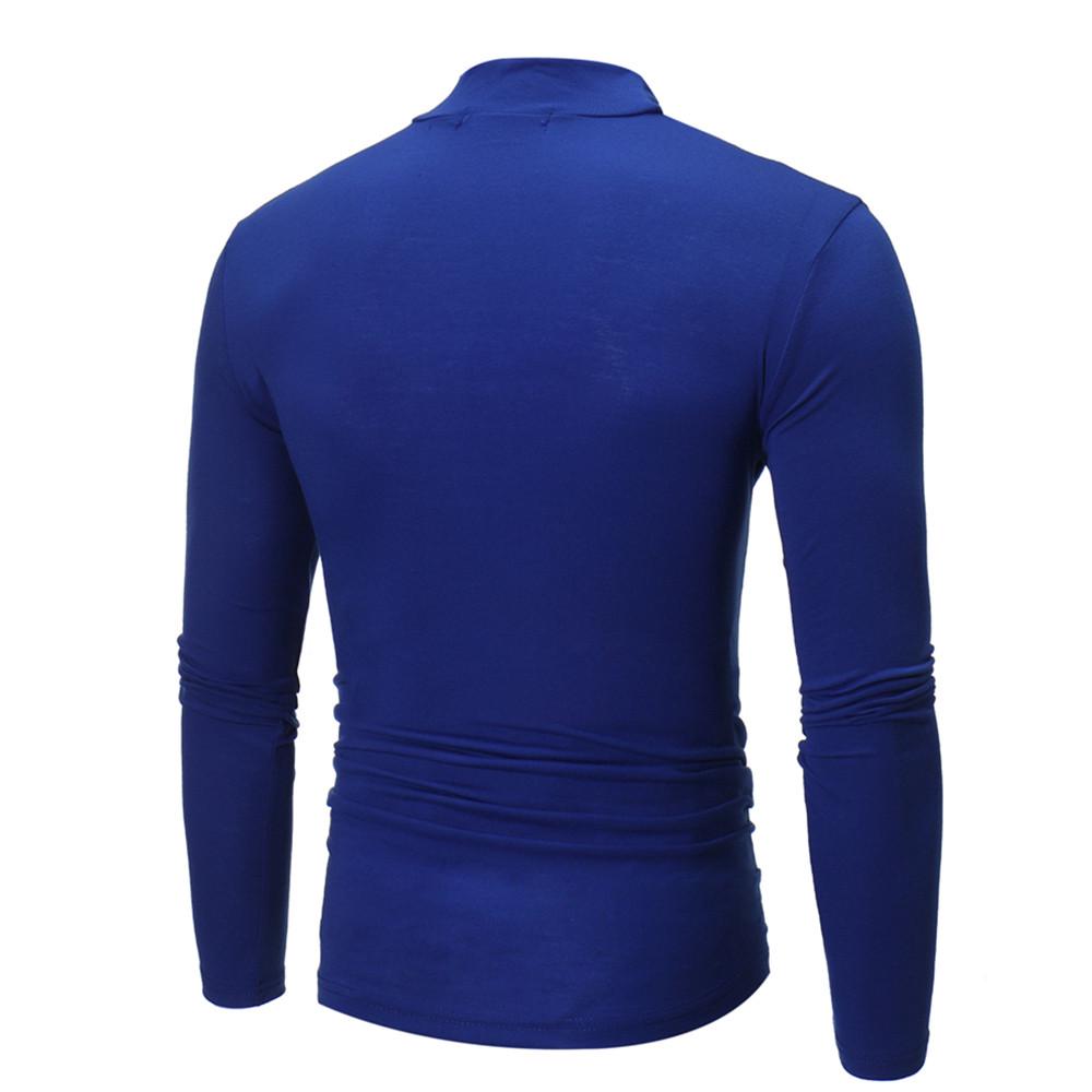 Men's Winter Color Turtleneck Long Sleeve T-shirt Top Blouse