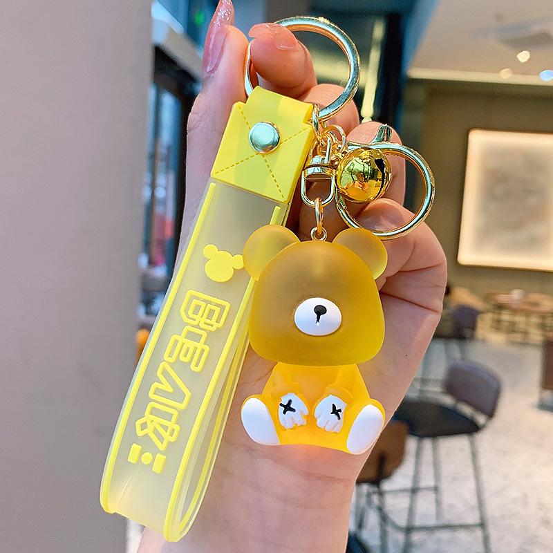 Creative Resin Jelly Bear Keychain Cute Cartoon Doll Car Key Chain Ring Women'S Exquisite Bag Pendant