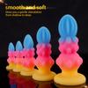 Luminous Gourd Flower Anal Plug - Soft Alien-Shaped Prostate Massager Unisex Reusable Adult Sex Toy