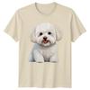 Cute Fluffy Maltese Puppy Dog TShirt Pet Animal Art Gift For Him And Her