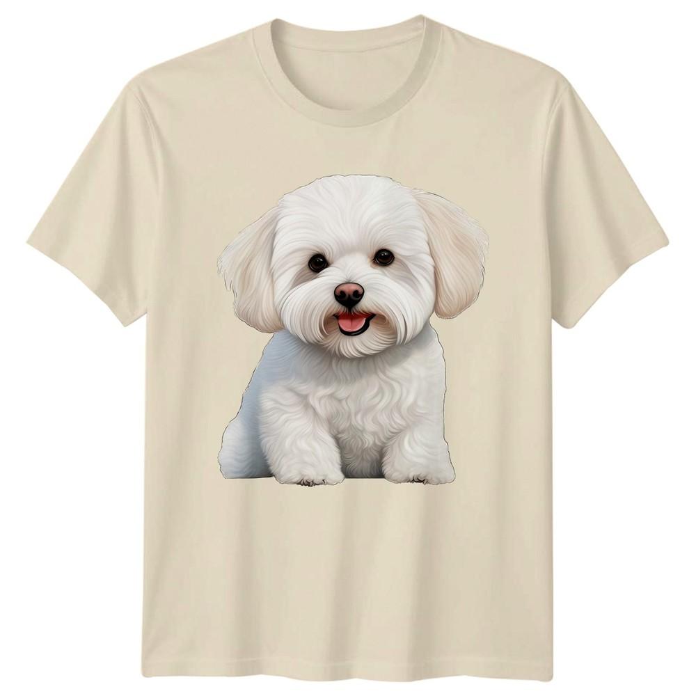Cute Fluffy Maltese Puppy Dog TShirt Pet Animal Art Gift For Him And Her