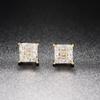 Hippie Sparkling Square Zirconia Earrings For Women Punk Gold Color Plated Charm Earings Gift Hiphop Jewelry Accessories OHE108